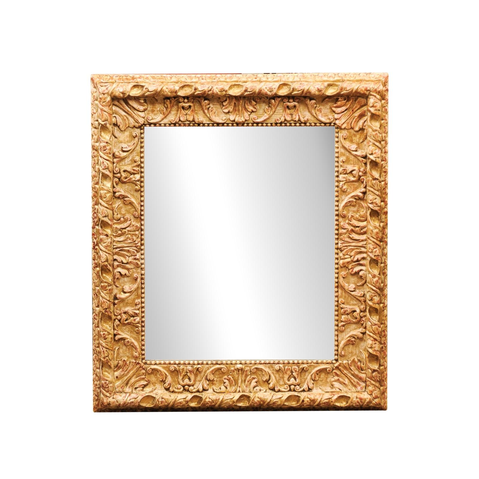  Italienischer Barockspiegel im Barockstil, bemalt und vergoldet, 20. Jahrhundert im Angebot 8