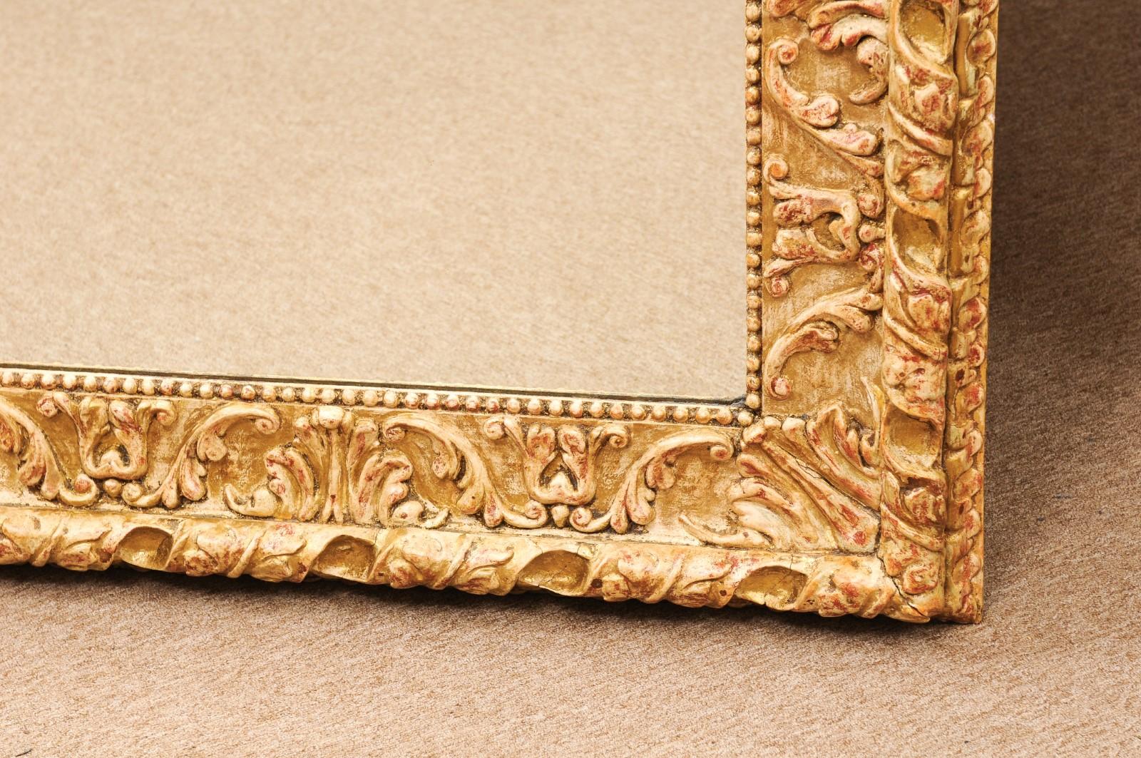  Italian Baroque Style Painted & Gilt Mirror, 20th Century For Sale 4