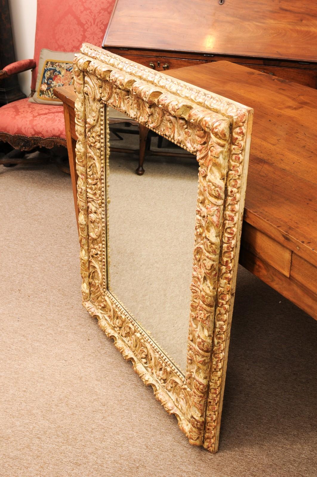  Italian Baroque Style Painted & Gilt Mirror, 20th Century For Sale 6