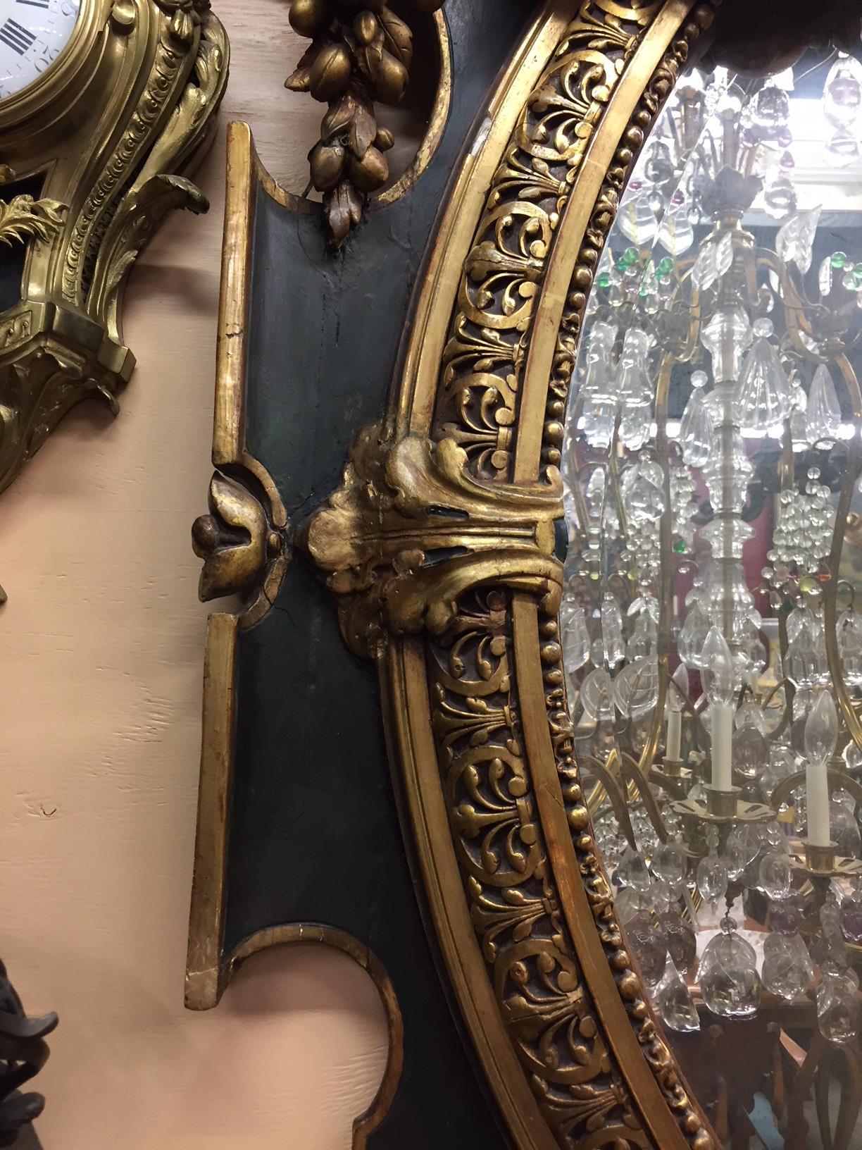 Italian Baroque Style Parcel-Gilt Oval Mirror, 19th Century 1