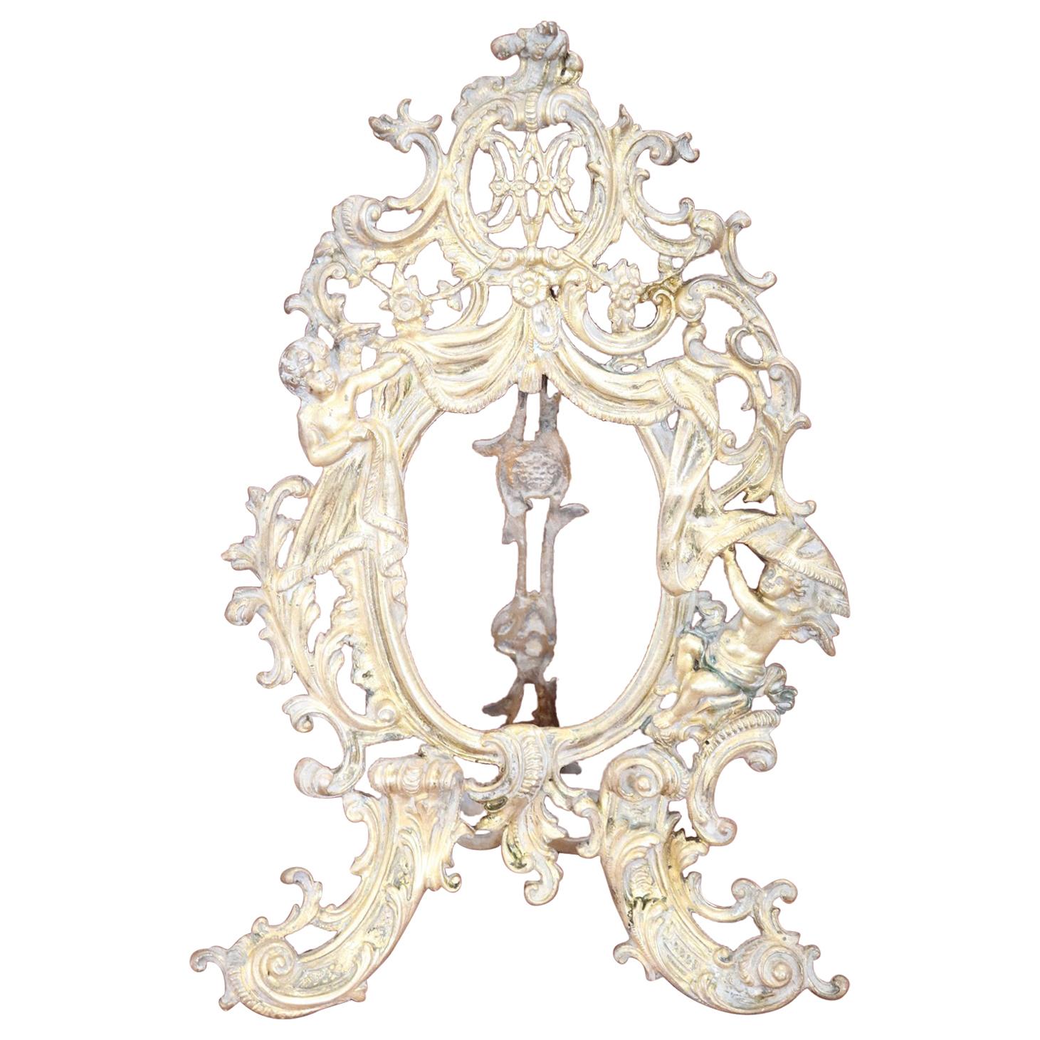 Italian Baroque Style Photo or Picture Frame in Gilded and Chiseled Bronze