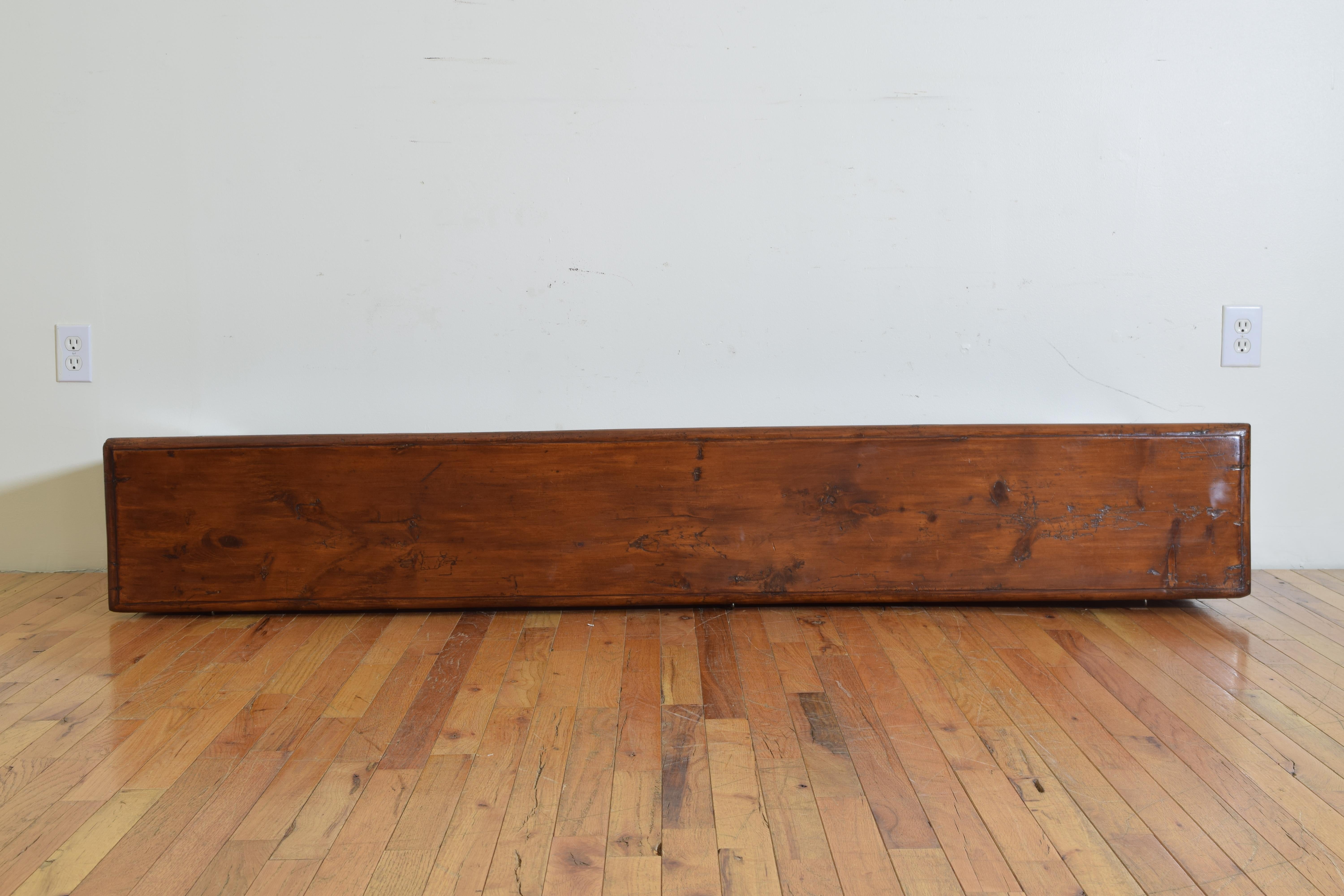 Italian Baroque Style Pinewood Storage Bench, Early 19th Century 5