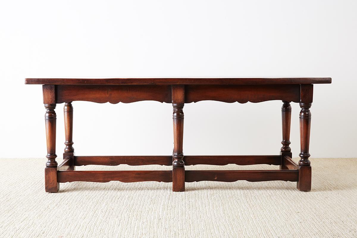 Hand-Crafted Italian Baroque Style Refectory Table or Library Table For Sale