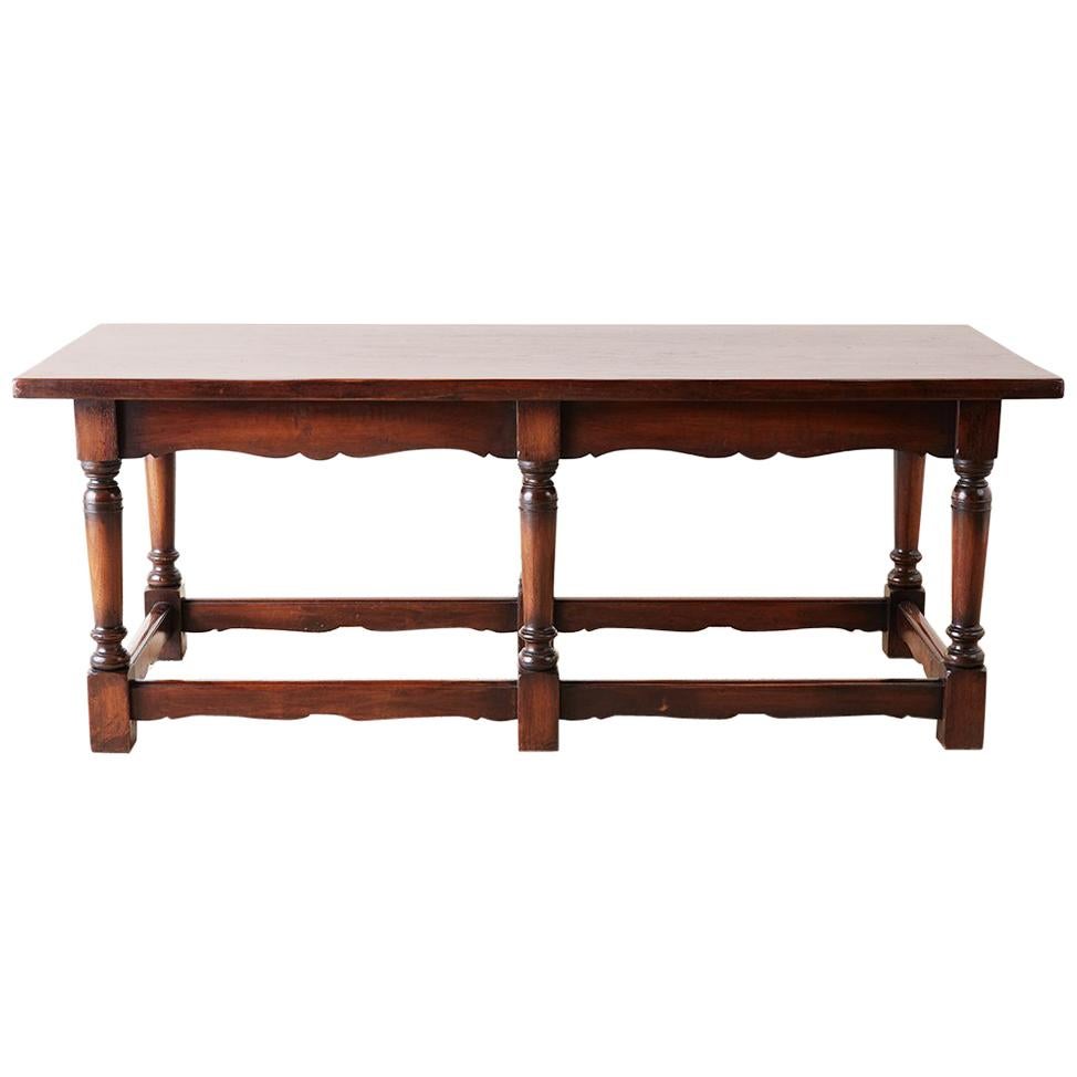 Italian Baroque Style Refectory Table or Library Table