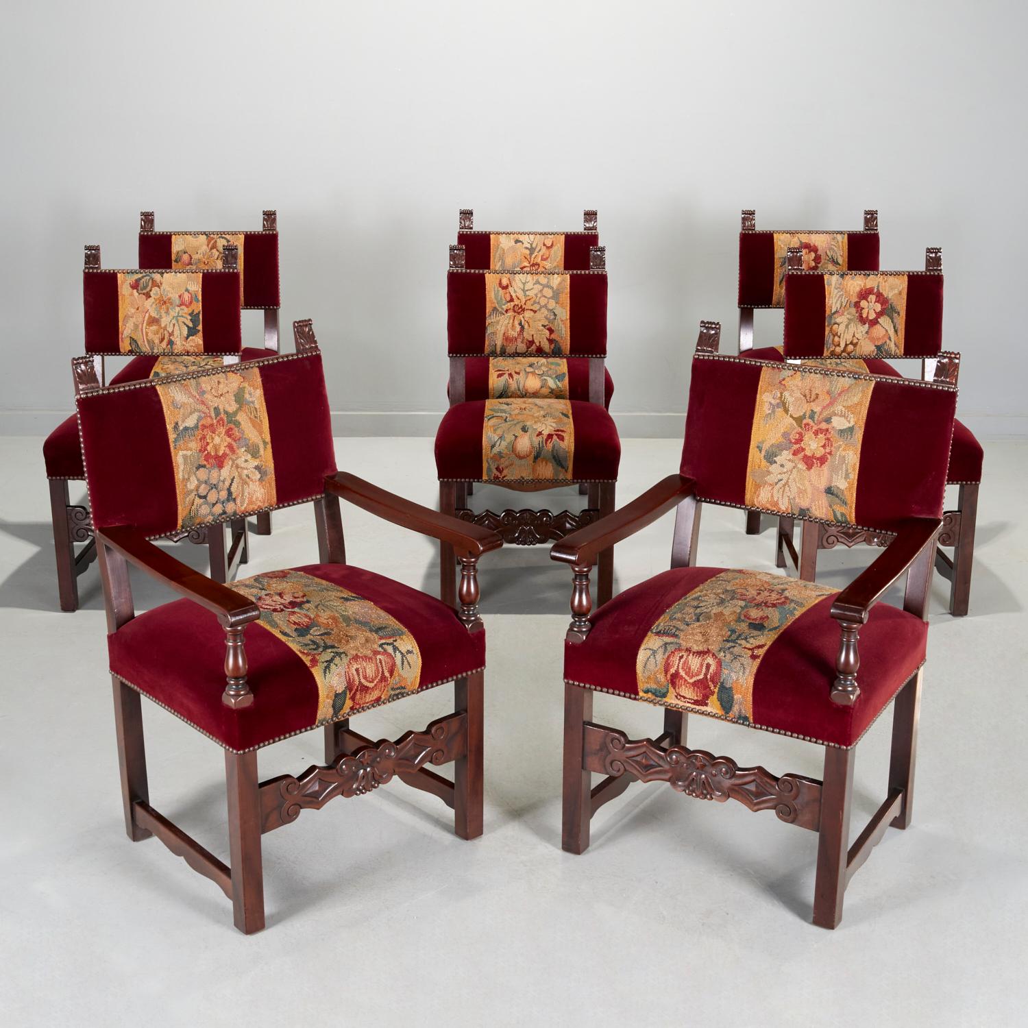 Italian Baroque Style Schmieg-Hungate & Kotzian LLC., Dining Chairs, Set of 8 For Sale 2