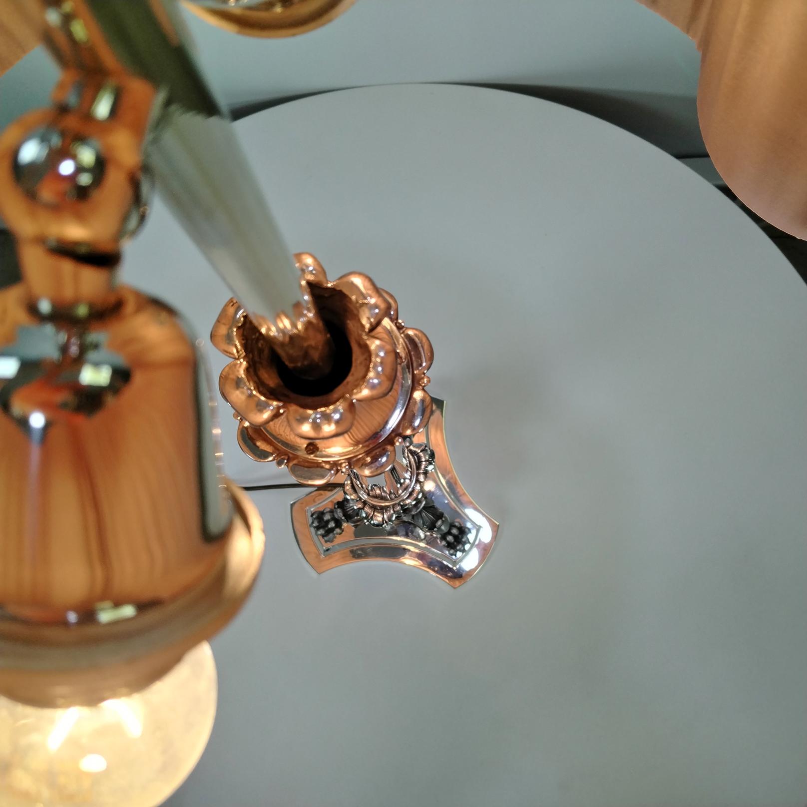 Italian Baroque-style solid 800 silver lamp featuring a mythological figure in vendita 10