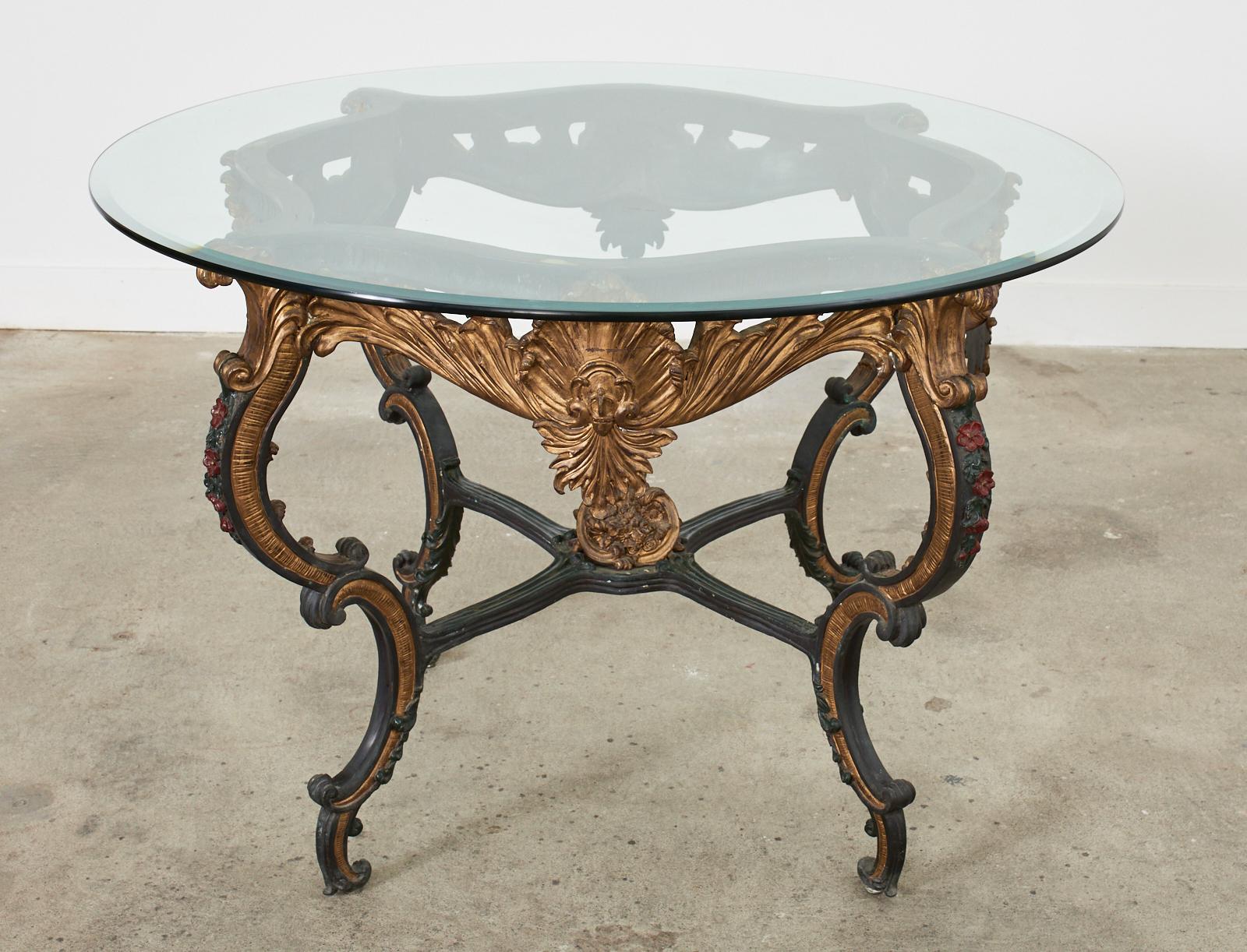 Table centrale italienne de style baroque en bronze massif laqué en vente 12