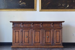 Italian Baroque Style Walnut 2-Door, 5 Drawer Credenza, 18th century and later