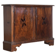 Italian Baroque Style Walnut 2-Door Shallow Credenza, late 18th century