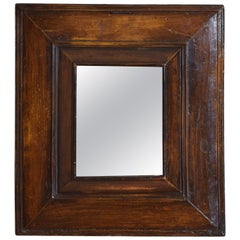 Italian Baroque Style Walnut and Ebonized Small Wall Mirror, ca. 1900