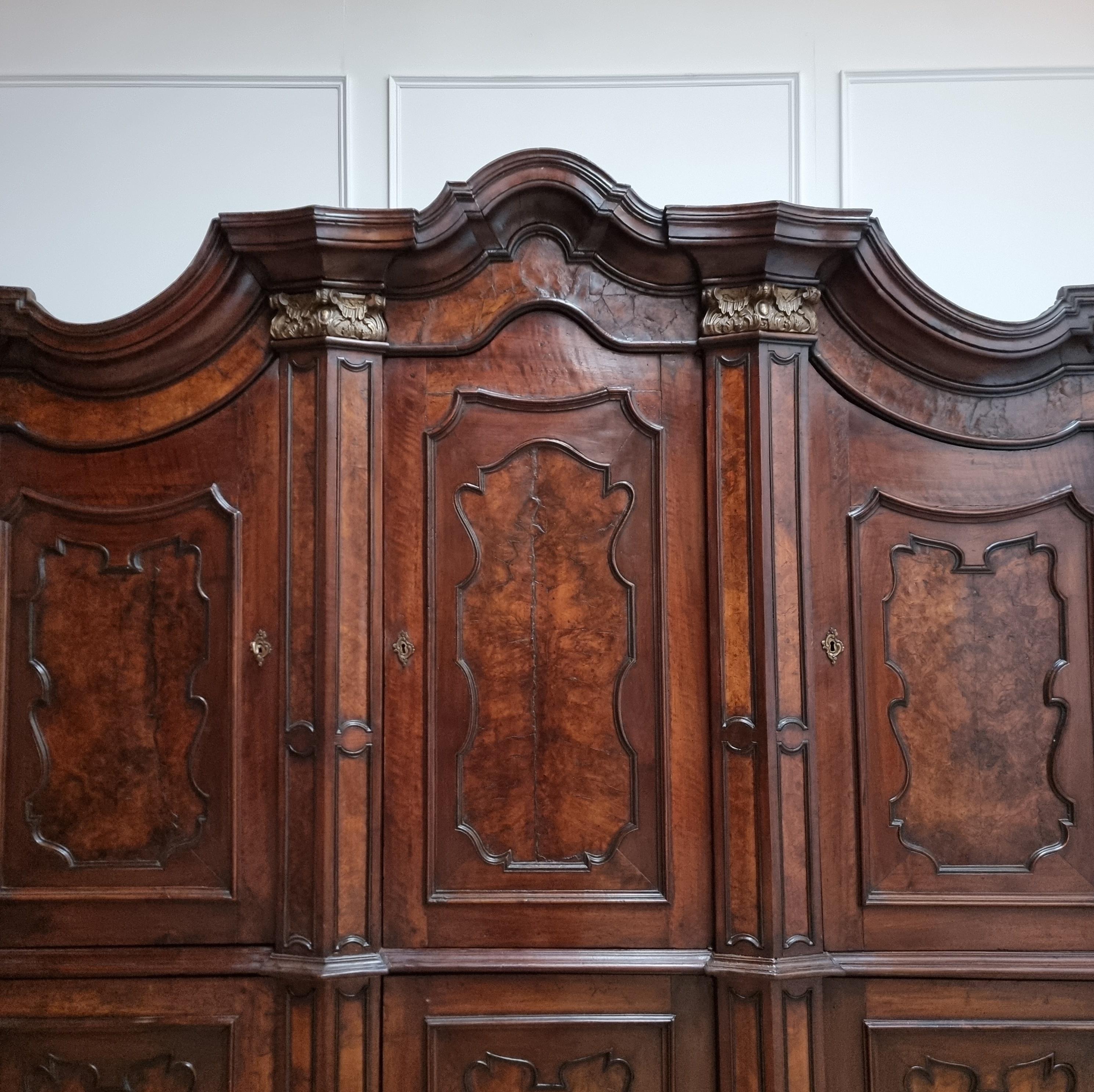 19th Century Italian Baroque Style Walnut Armoire