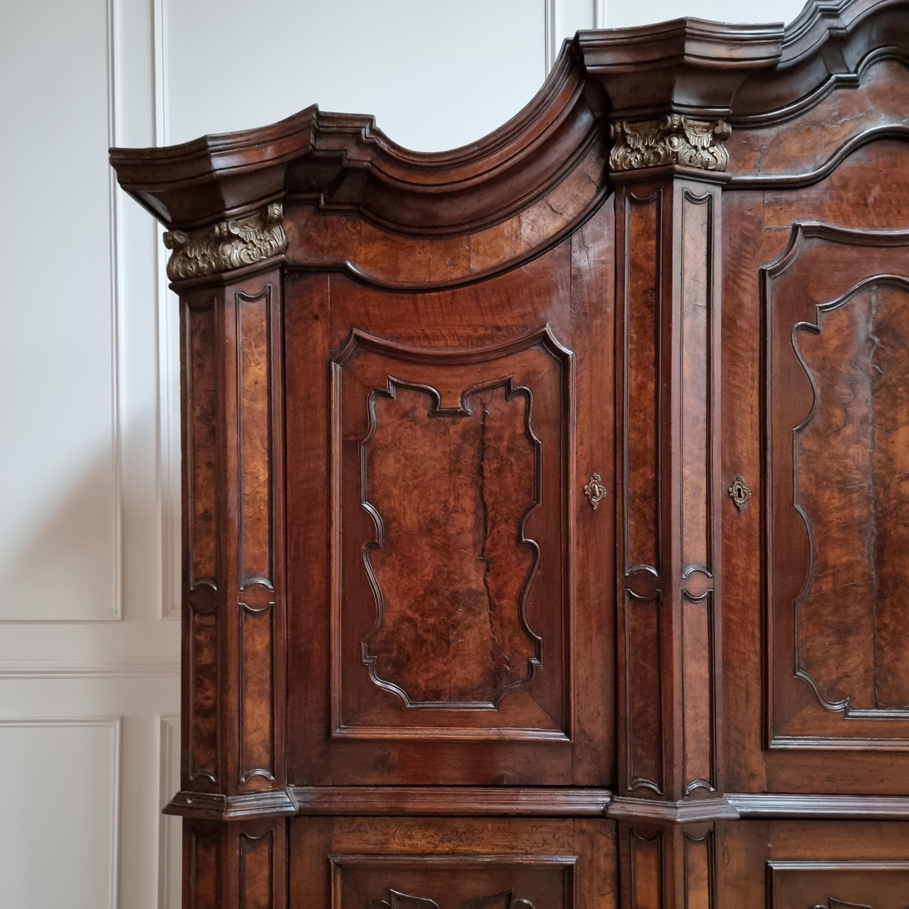 Italian Baroque Style Walnut Armoire 1