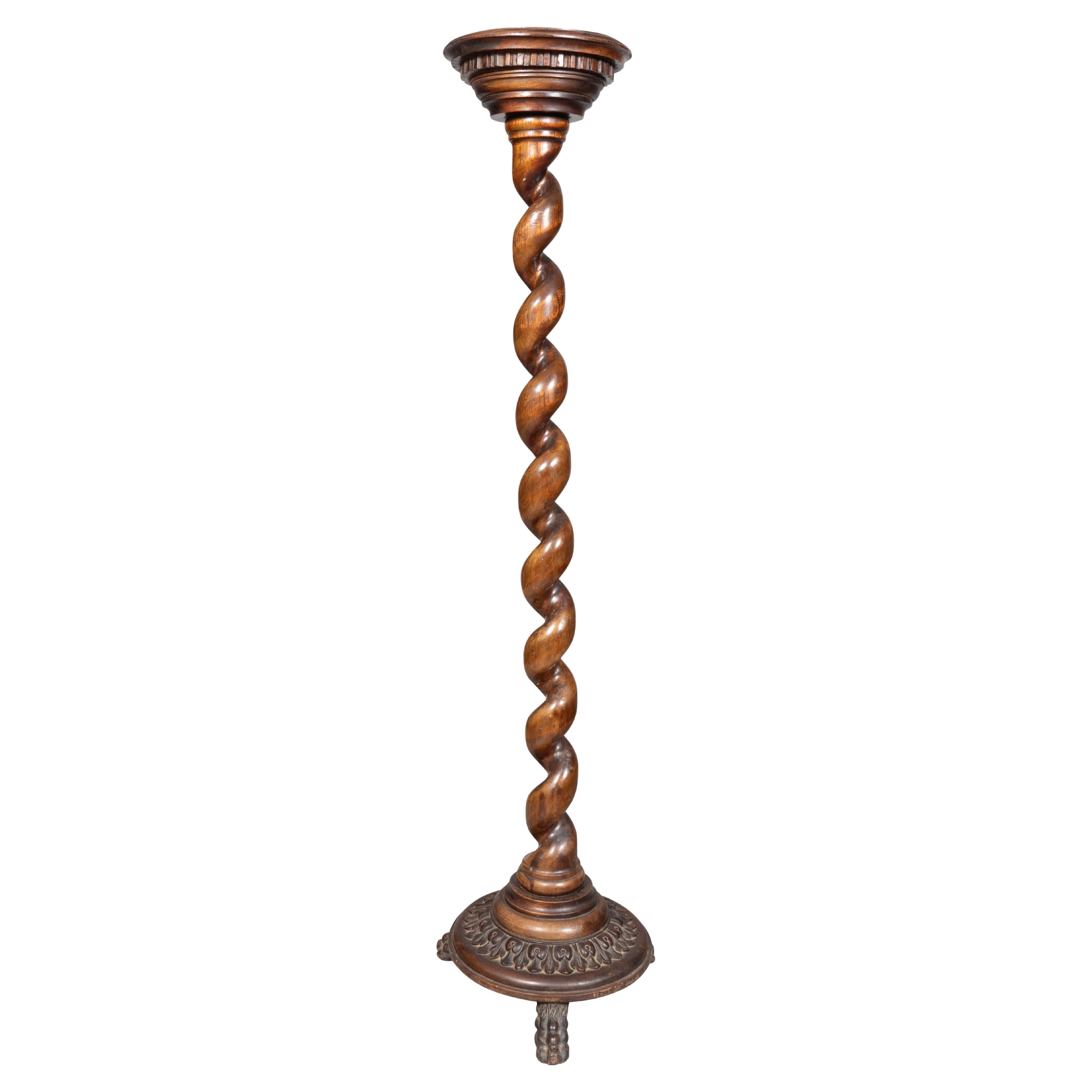 Italian Baroque Style Walnut Candlestand