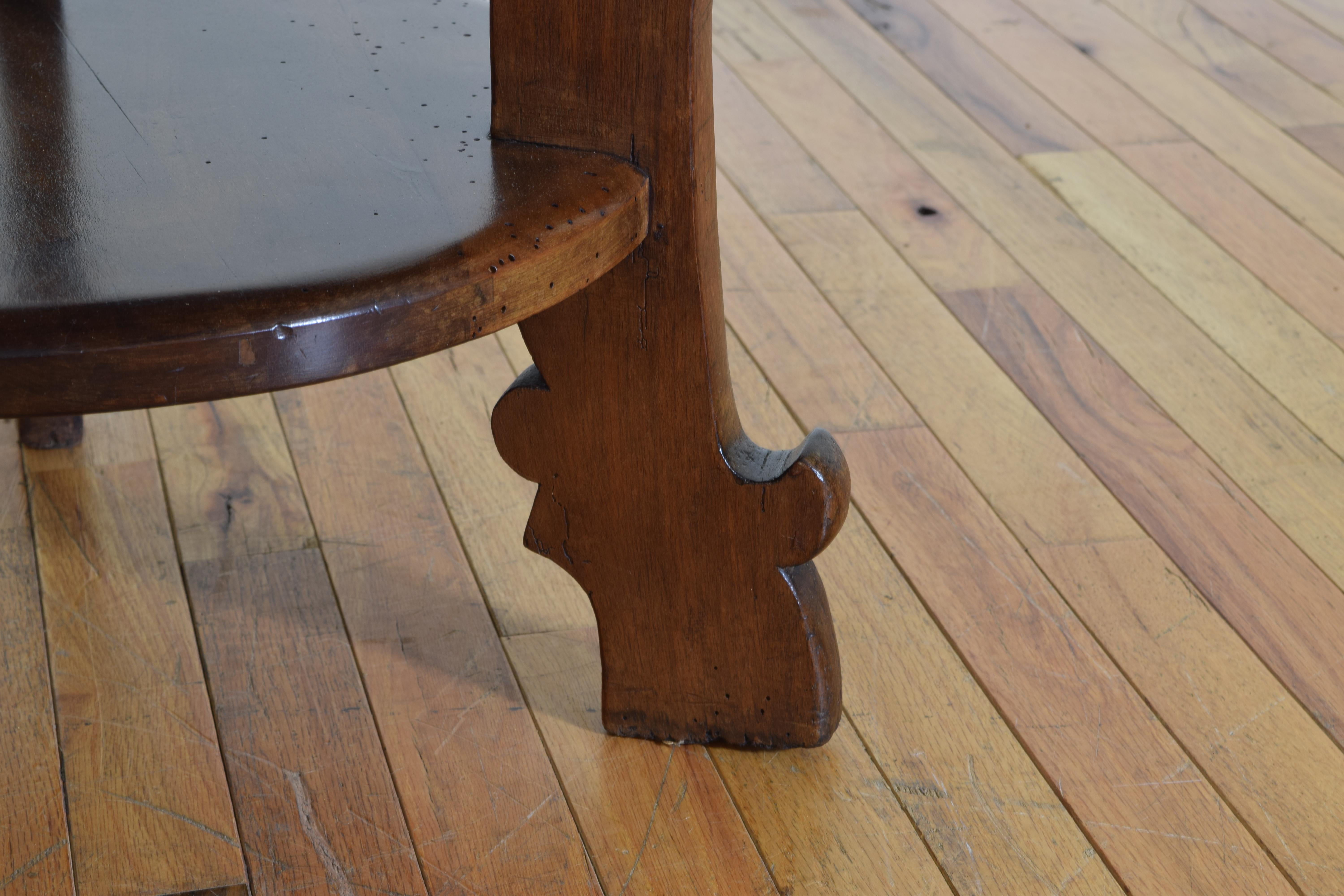 Italian Baroque Style Walnut Octagonal Table, Mid-19th Century 4