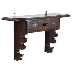 Italian Baroque Style Walnut One Drawer Wall Bracket
