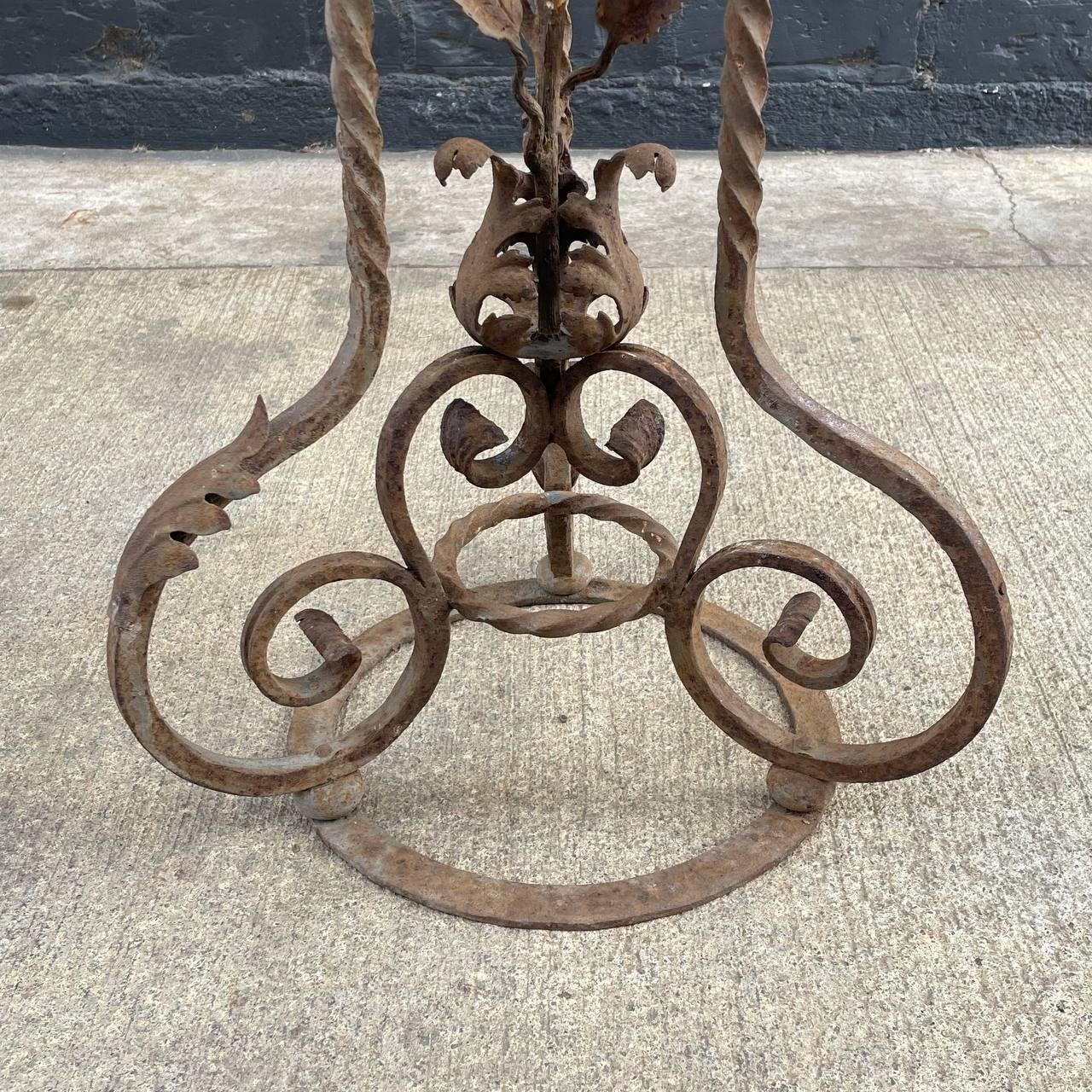 Italian Baroque Style Wrought Iron & Gilt Metal Plant Stand 7
