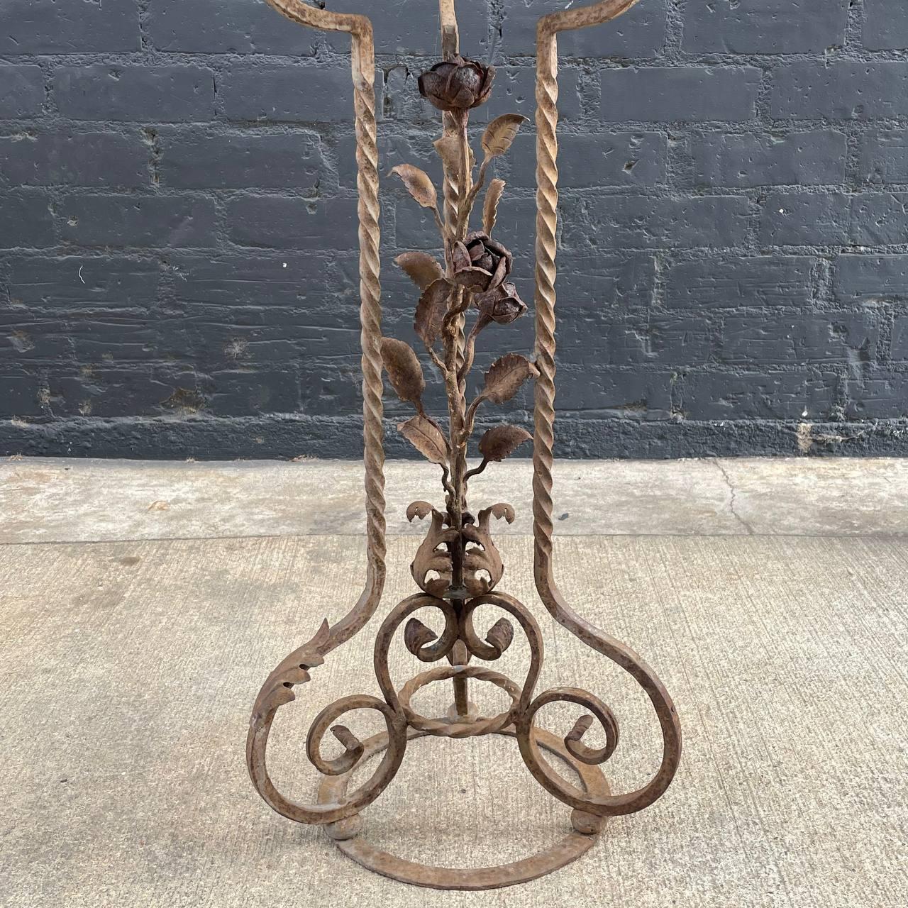 Italian Baroque Style Wrought Iron & Gilt Metal Plant Stand 5