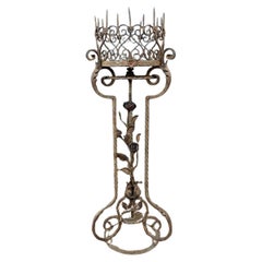 Italian Baroque Style Wrought Iron & Gilt Metal Plant Stand