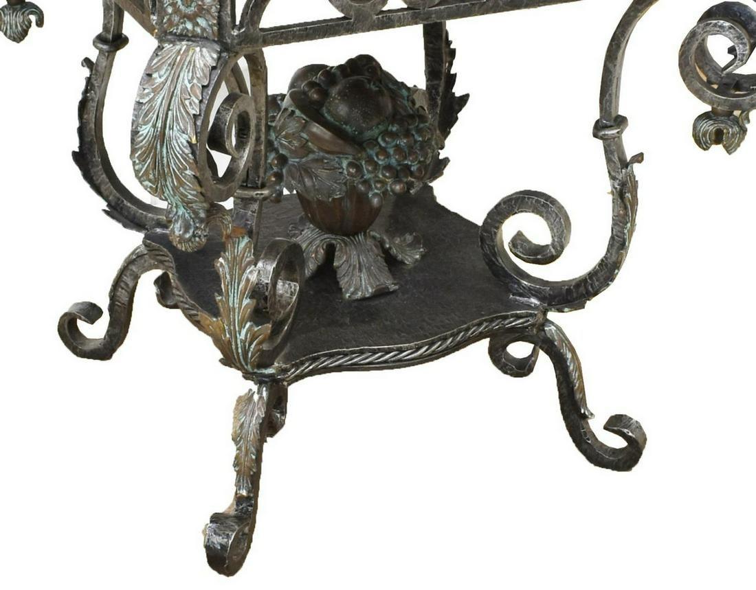 wrought iron marble top table