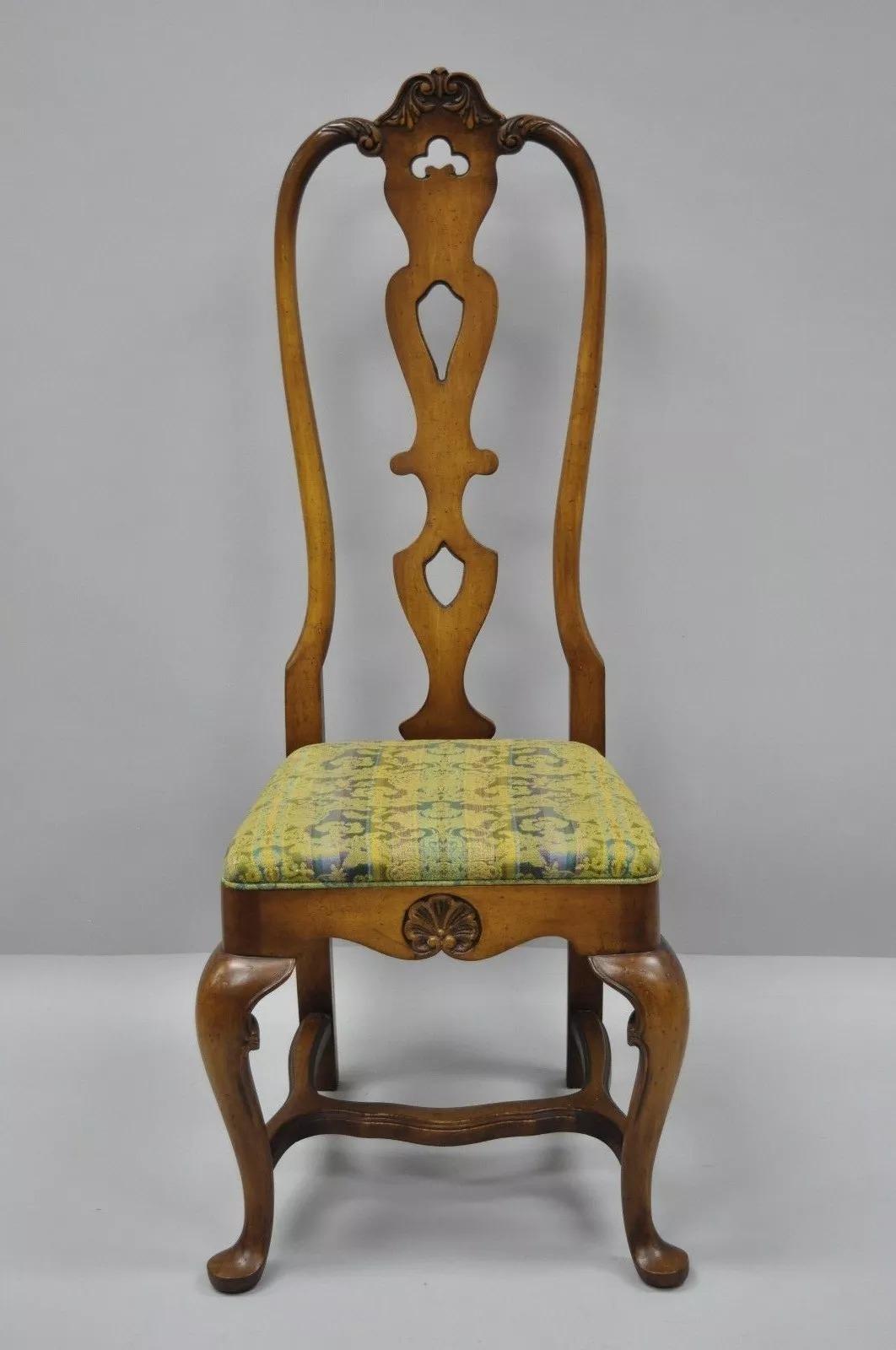 Italian Baroque Swedish Rococo Style High Back Dining Side Chairs - Set of 4 im Angebot 4