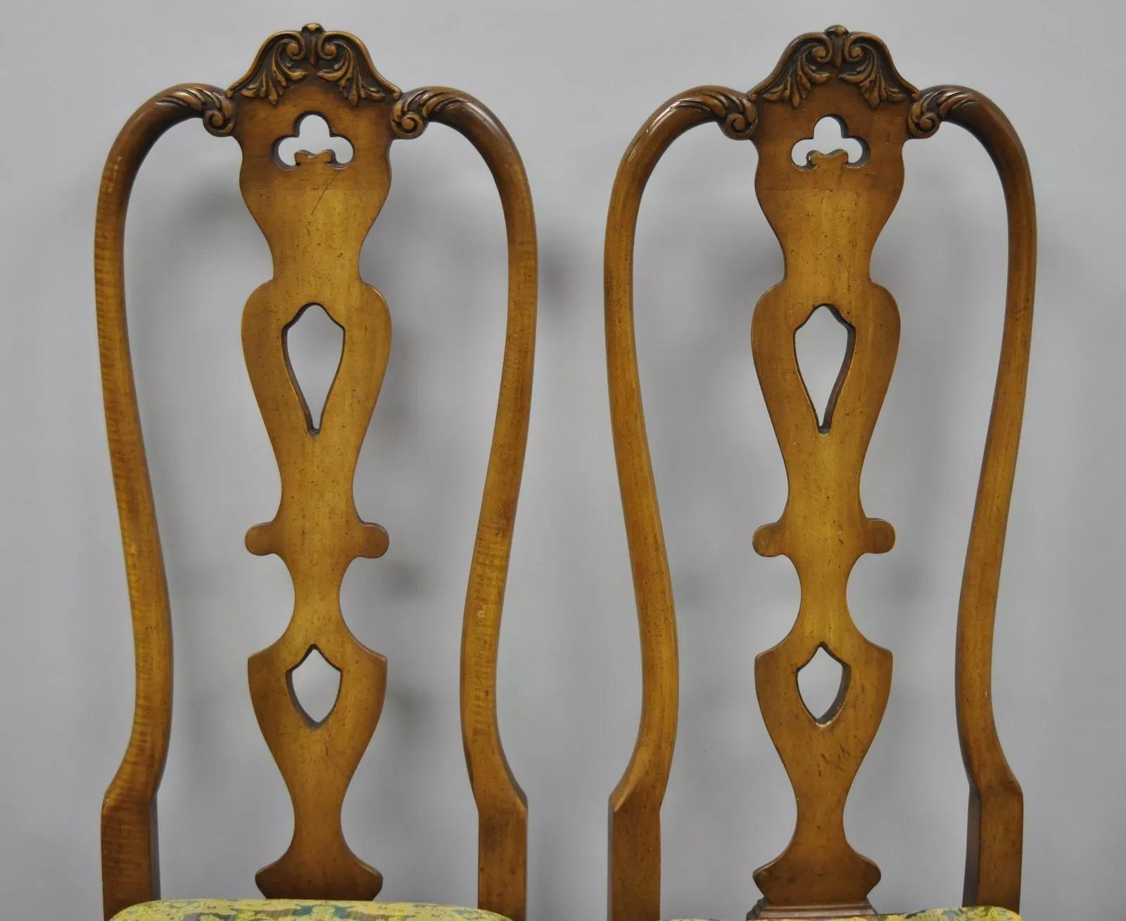 Italian Baroque Swedish Rococo Style High Back Dining Side Chairs - Set of 4 (Barock) im Angebot