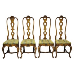 Sedie da pranzo con schienale alto in stile rococò svedese barocco italiano - Set di 4