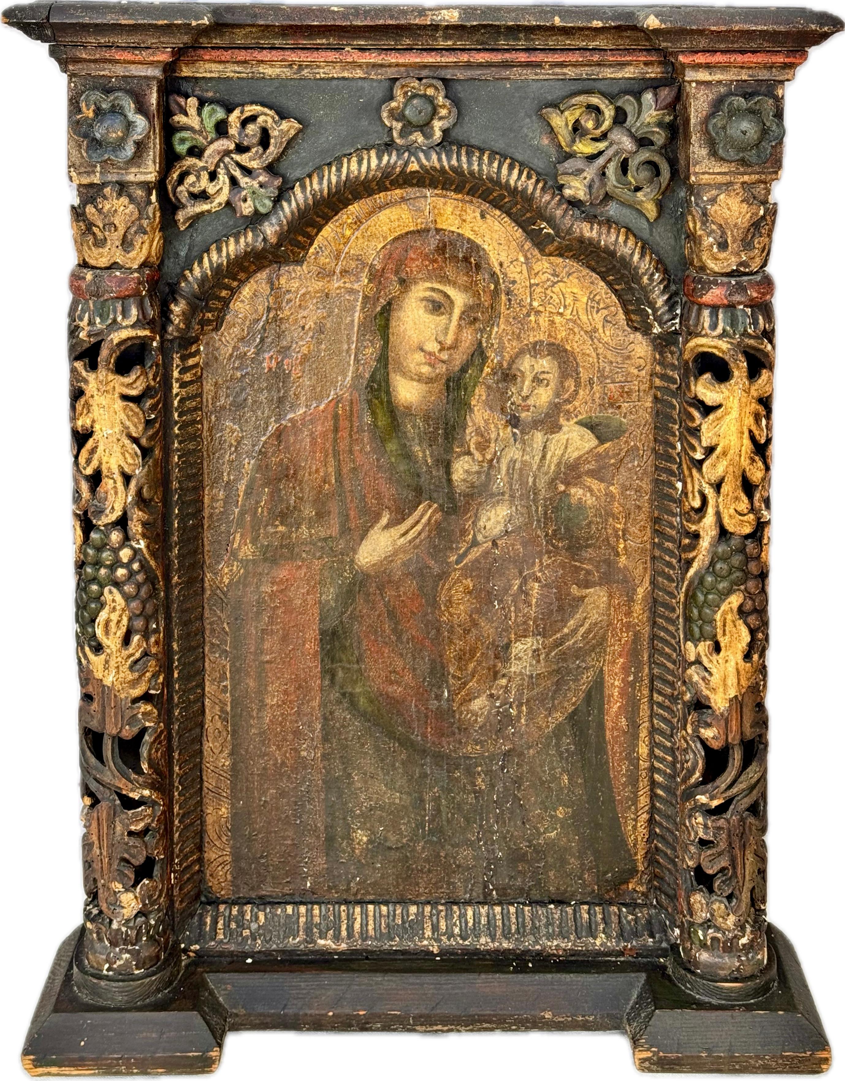 Italian Baroque Tabernacle Framed Painting For Sale 5
