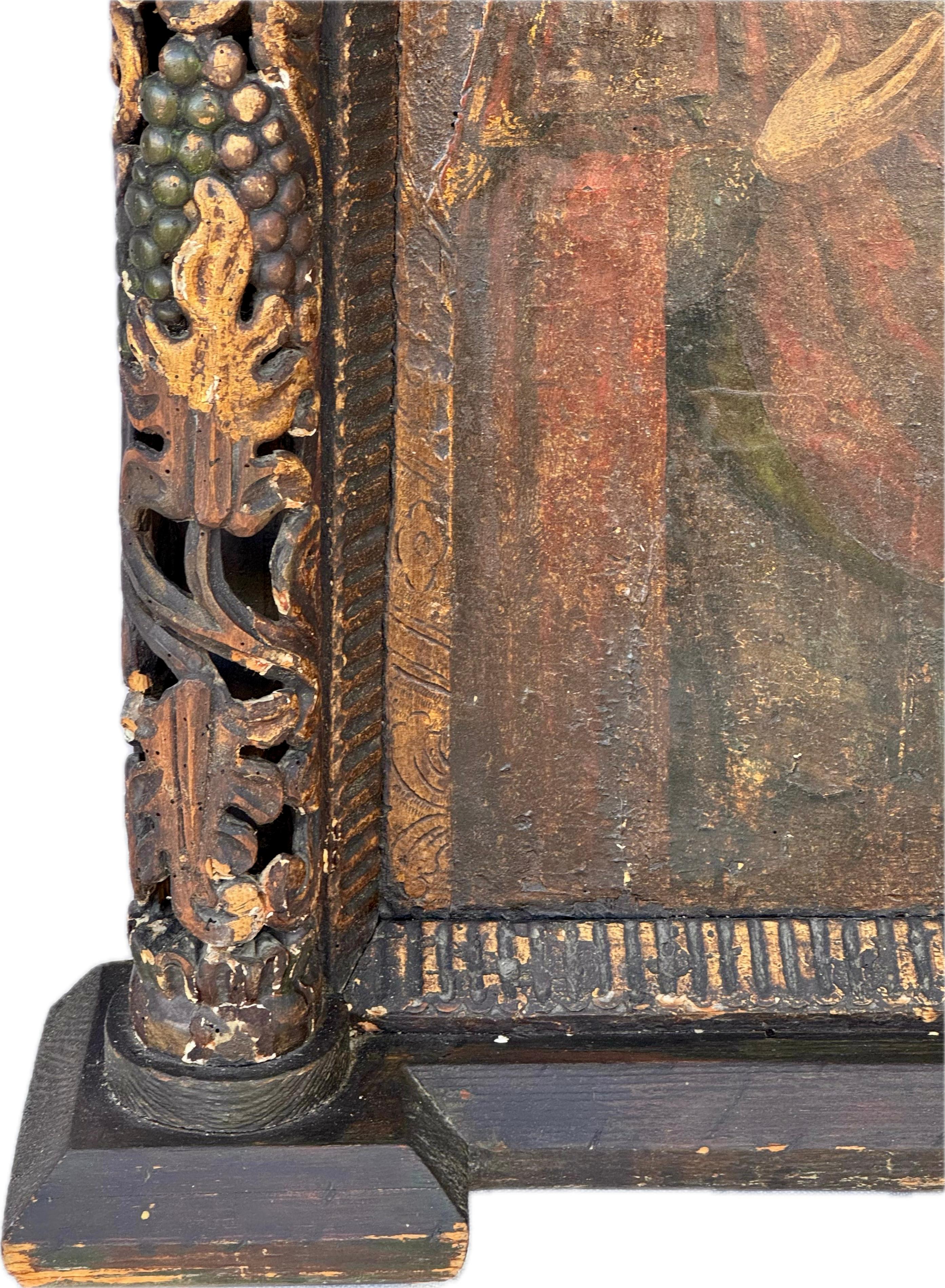 Italian Baroque Tabernacle Framed Painting For Sale 7