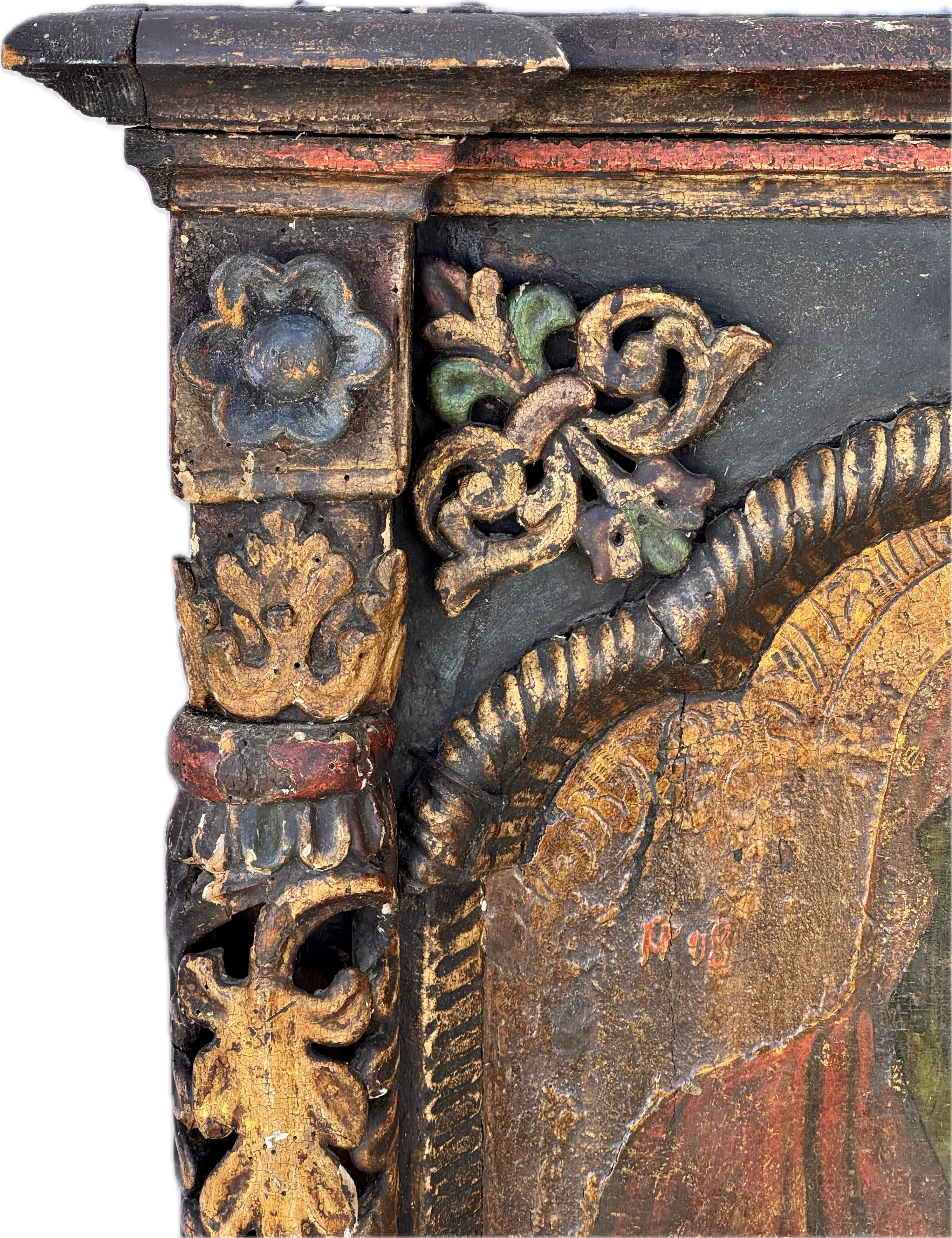 Italian Baroque Tabernacle Framed Painting For Sale 8