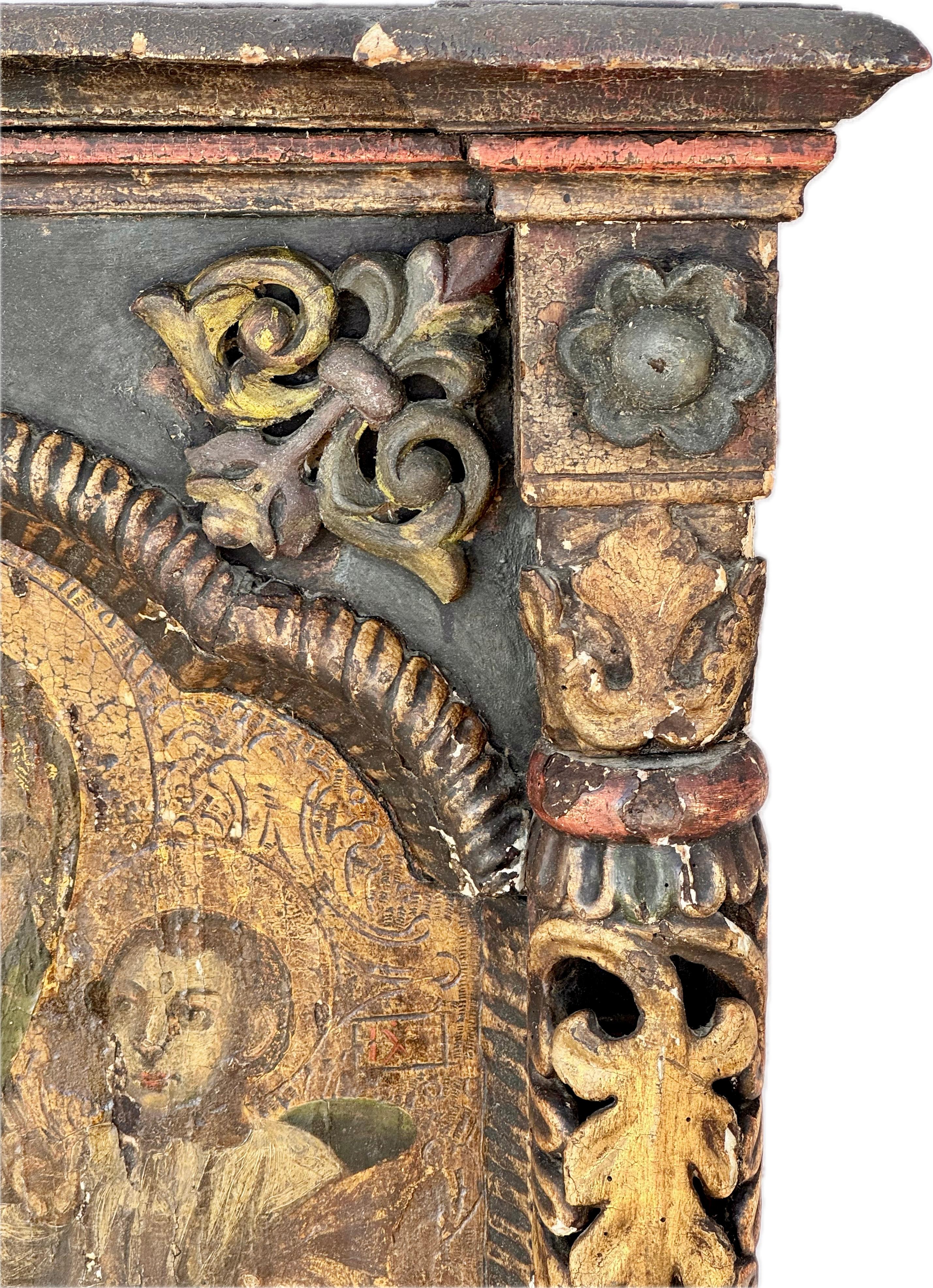 Italian Baroque Tabernacle Framed Painting For Sale 9