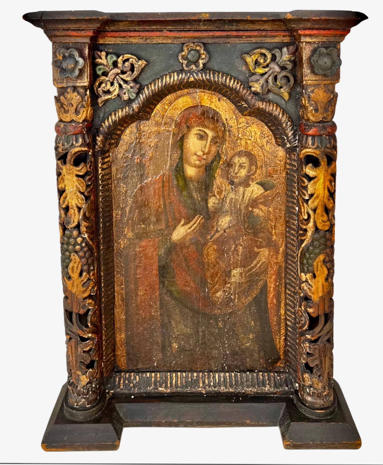 Italian Baroque Tabernacle Framed Painting For Sale 10