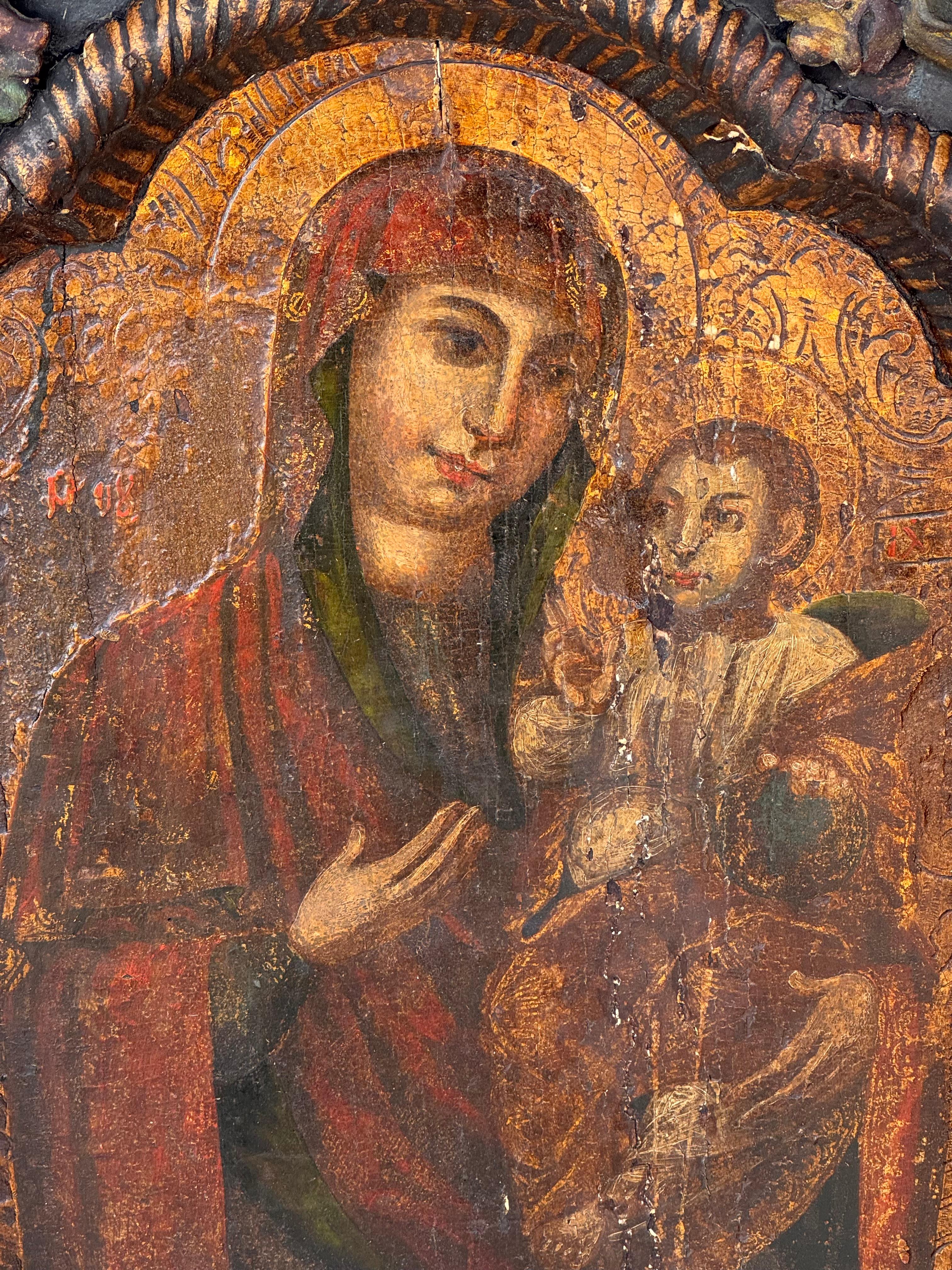 Italian Baroque Tabernacle Framed Painting In Good Condition For Sale In Bradenton, FL