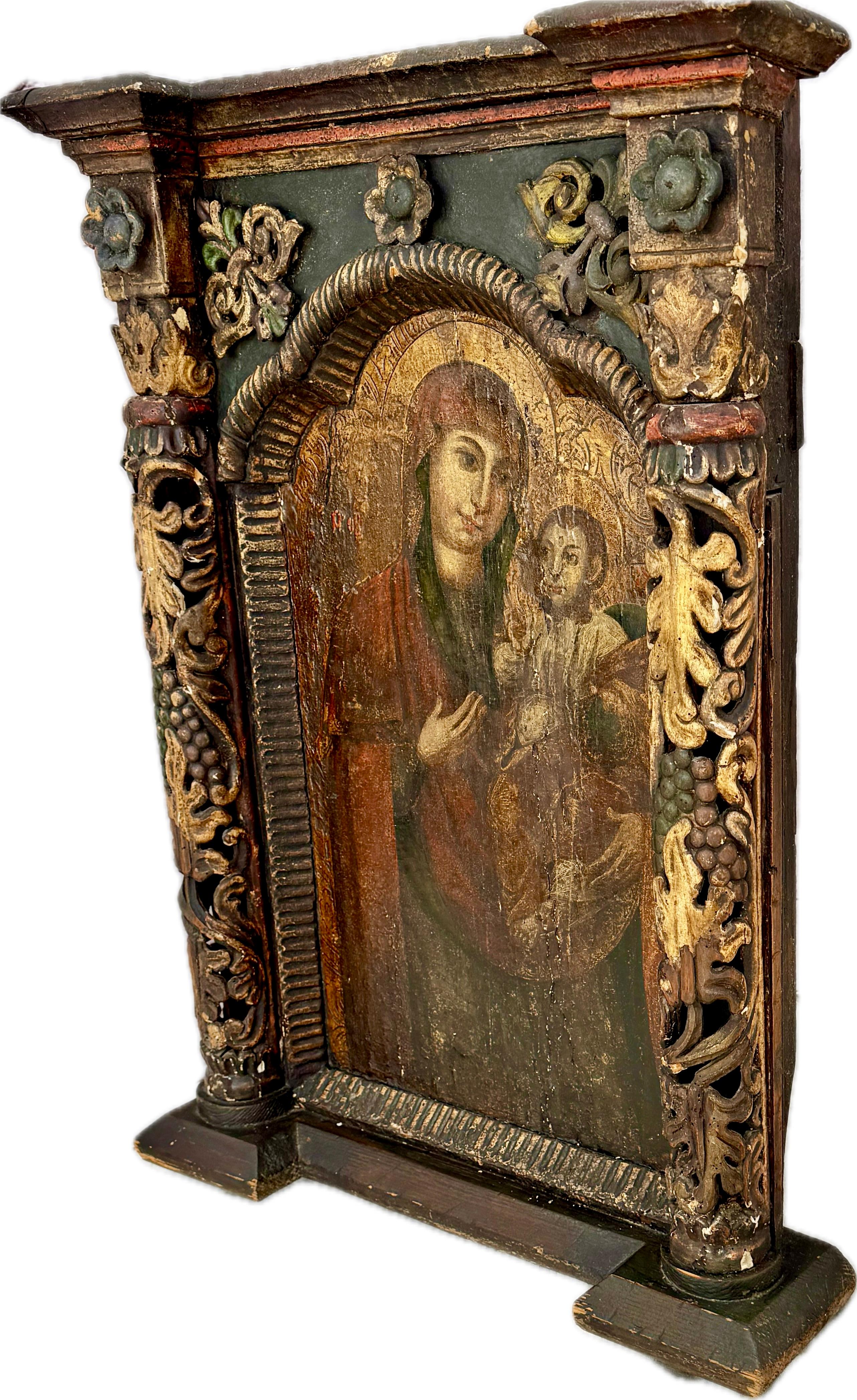Italian Baroque Tabernacle Framed Painting For Sale 1
