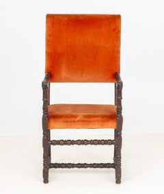Italian Baroque Velvet Upholstered Armchair