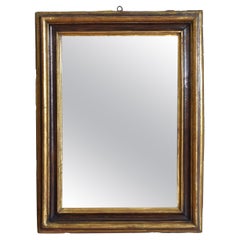 Italian Baroque Walnut and Gilded Framed Mirror