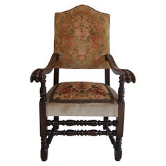 Italian Baroque Walnut Armchair