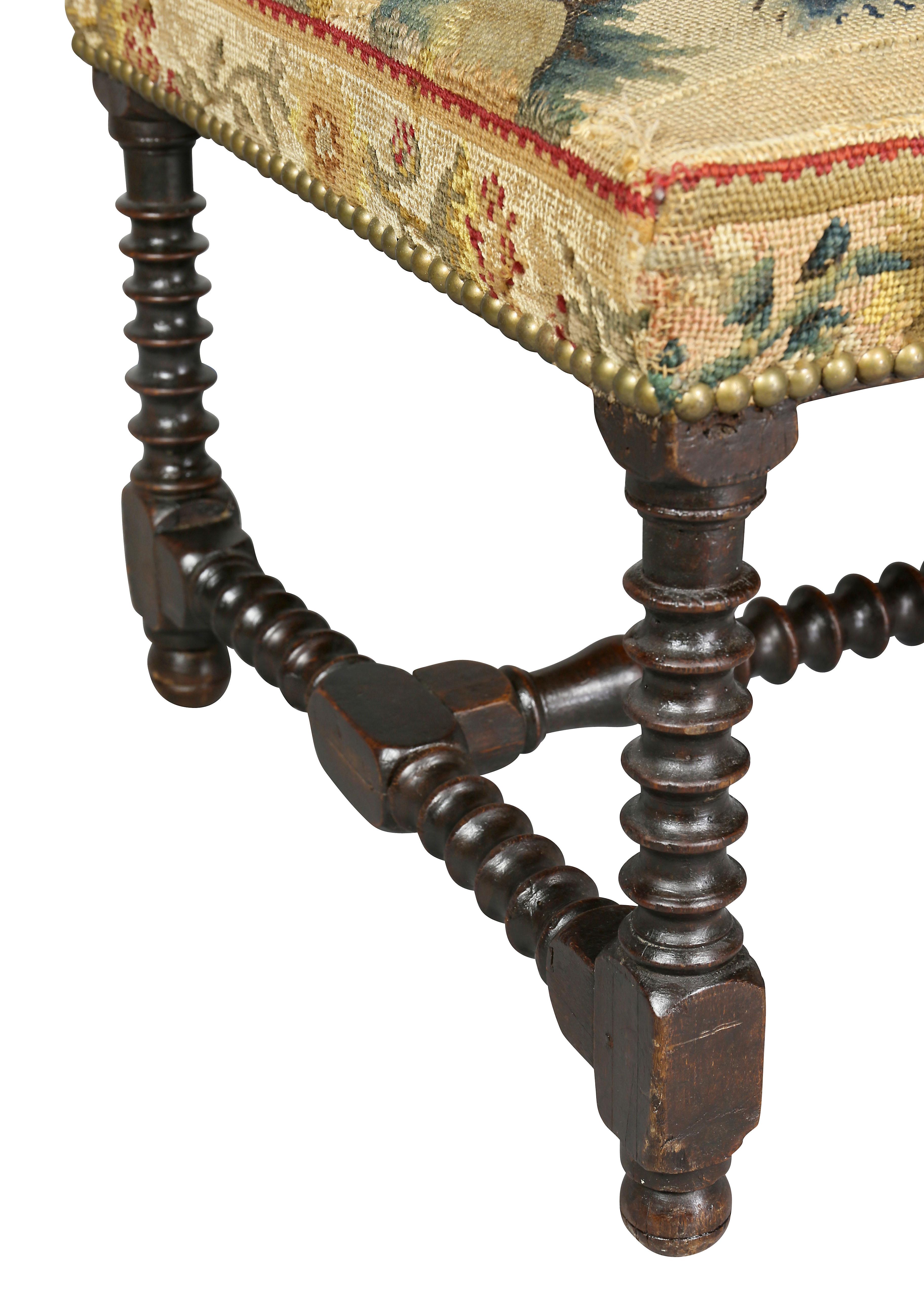 Italian Baroque Walnut Bench 2