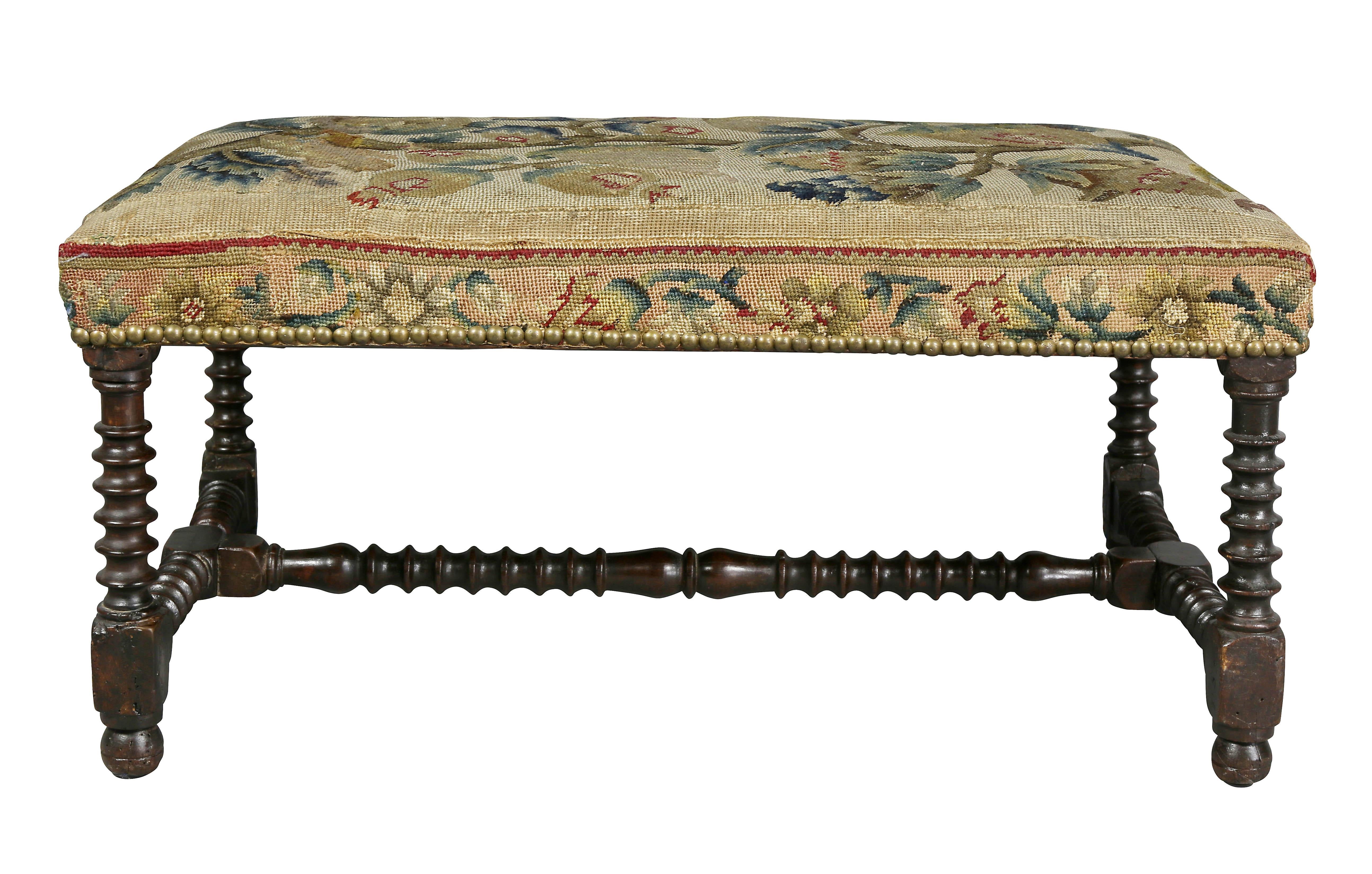 Italian Baroque Walnut Bench 5