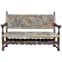 Italian Baroque Walnut Bench