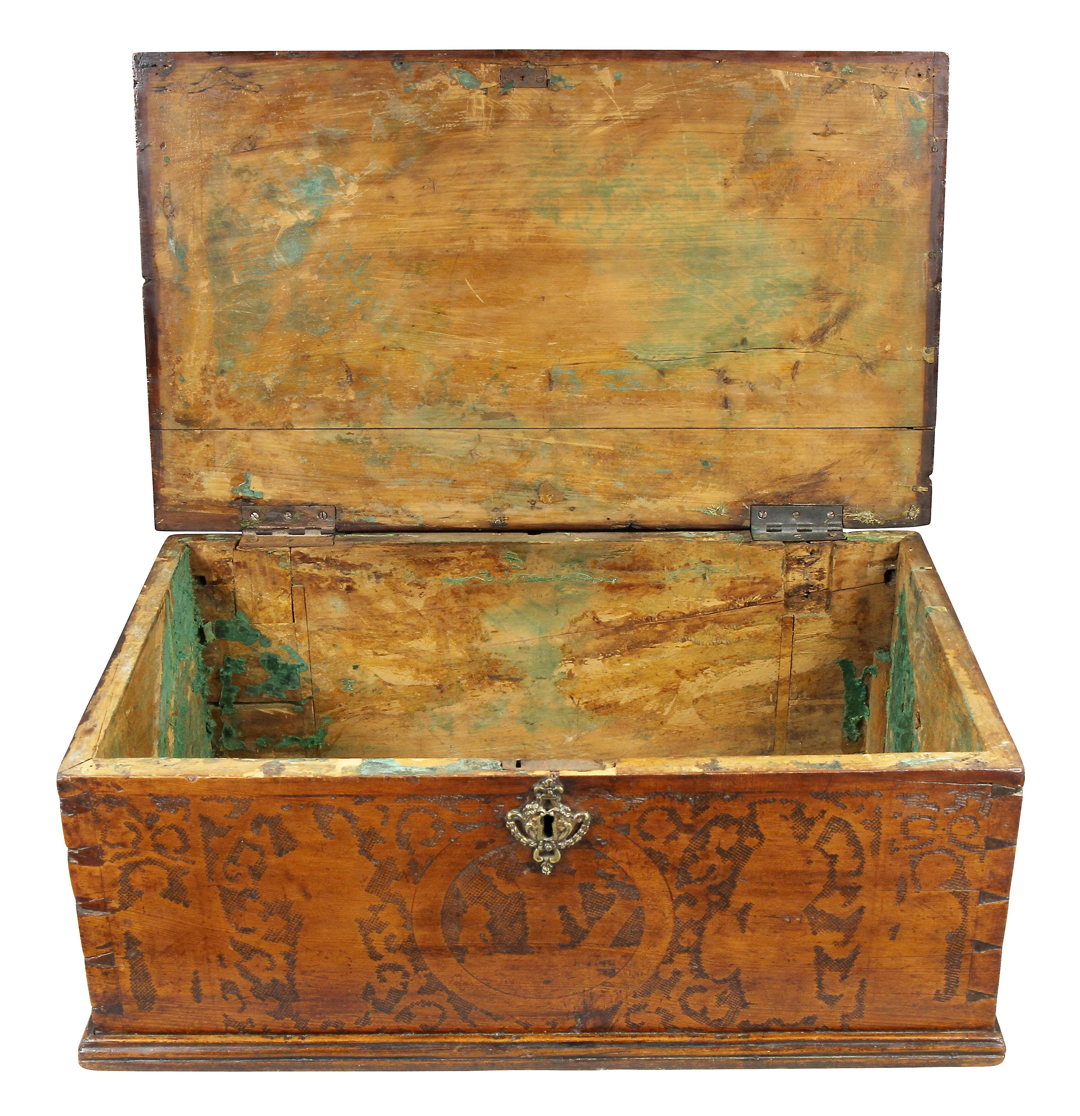 Late 17th Century Italian Baroque Walnut Box For Sale