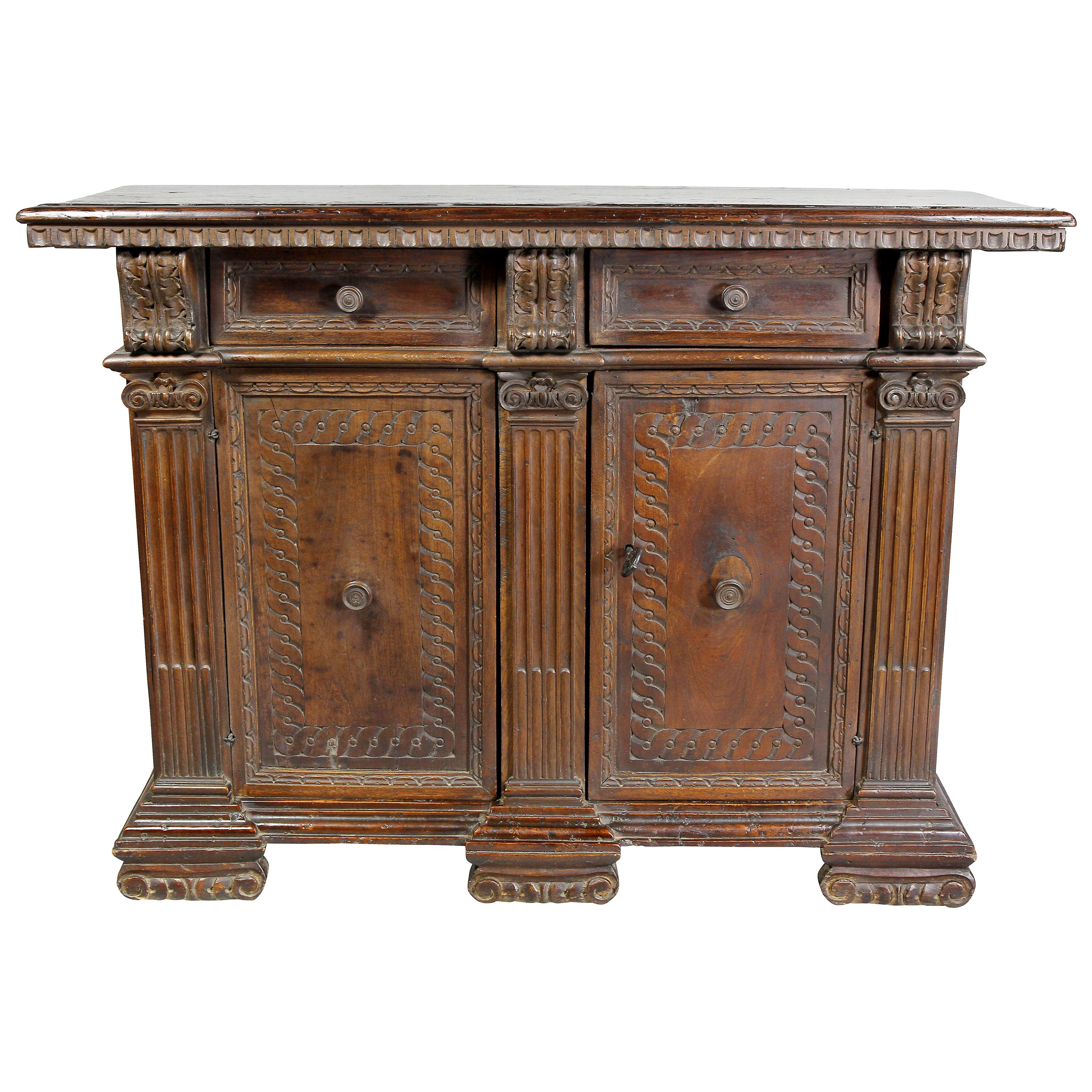 Italian Baroque Walnut Credenza