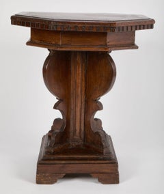 Italian Baroque Walnut Octagonal Side Table