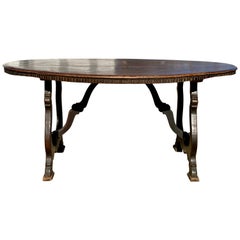 Italienischer Barock Esstisch Nussbaum oval