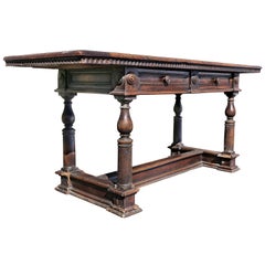 Antique Italian Baroque Walnut Side Table