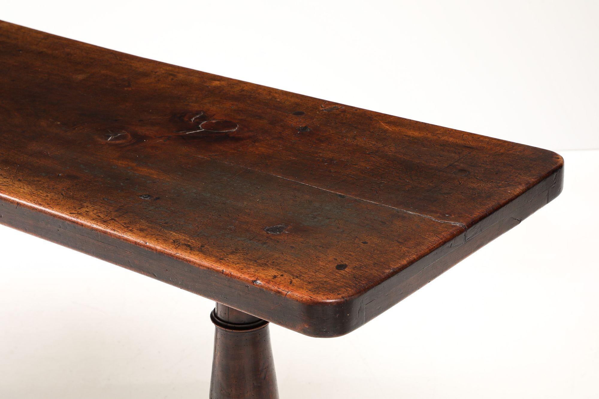 Italian Baroque Walnut Trestle Table For Sale 7