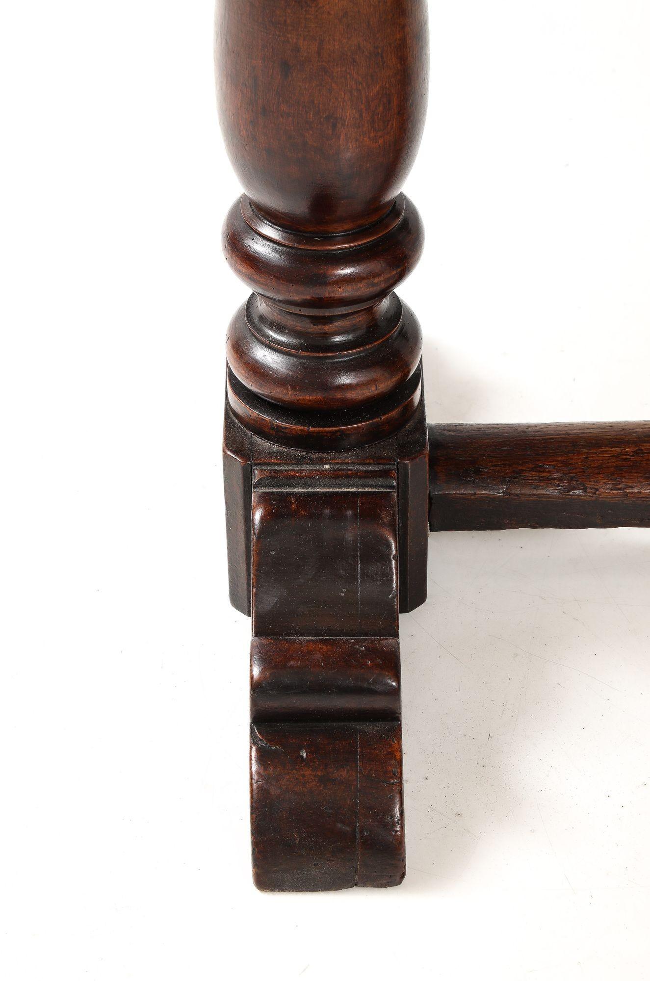 Italian Baroque Walnut Trestle Table For Sale 12