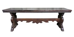 Italian Baroque Walnut Trestle Table
