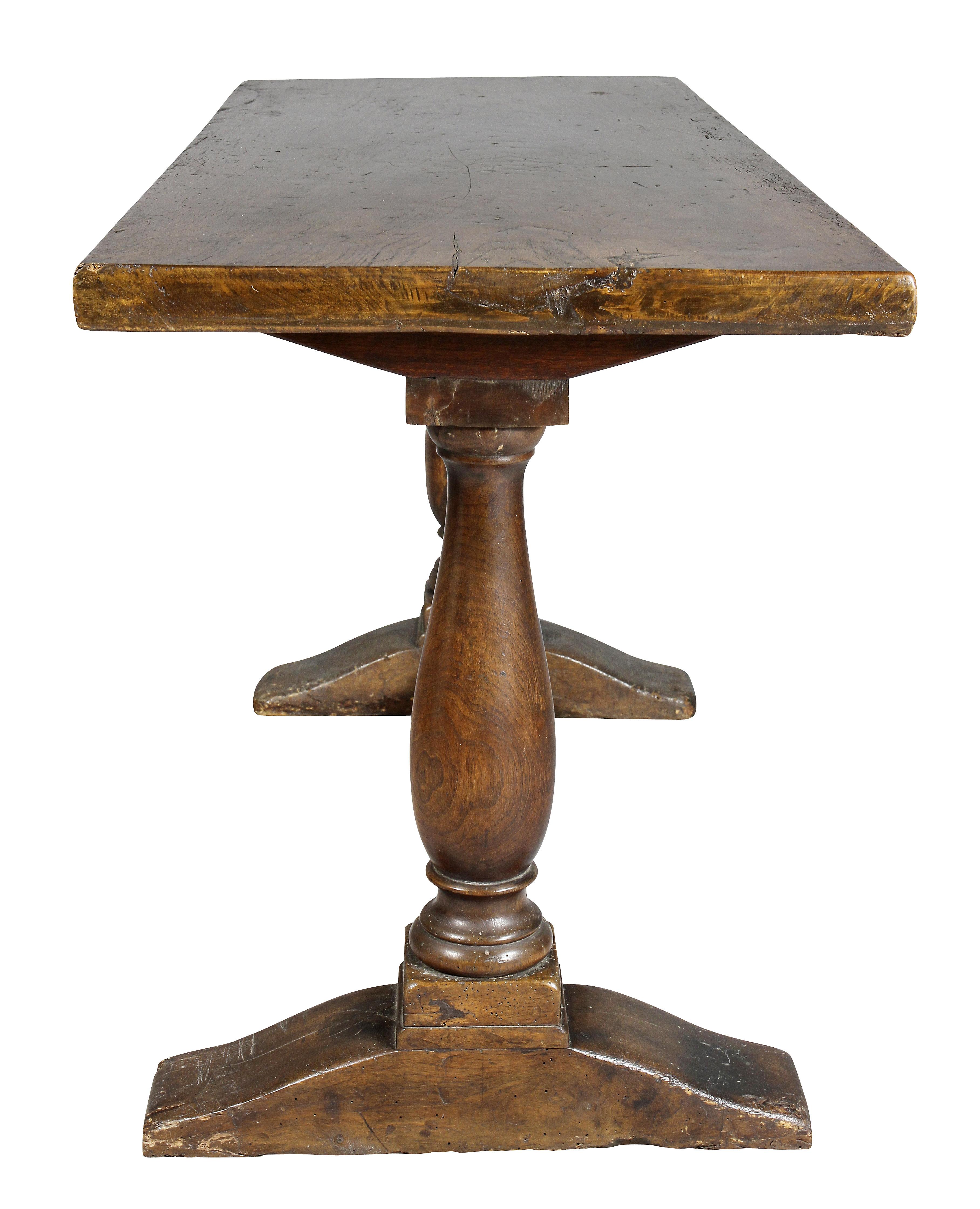 Italian Baroque Walnut Trestle Table 2