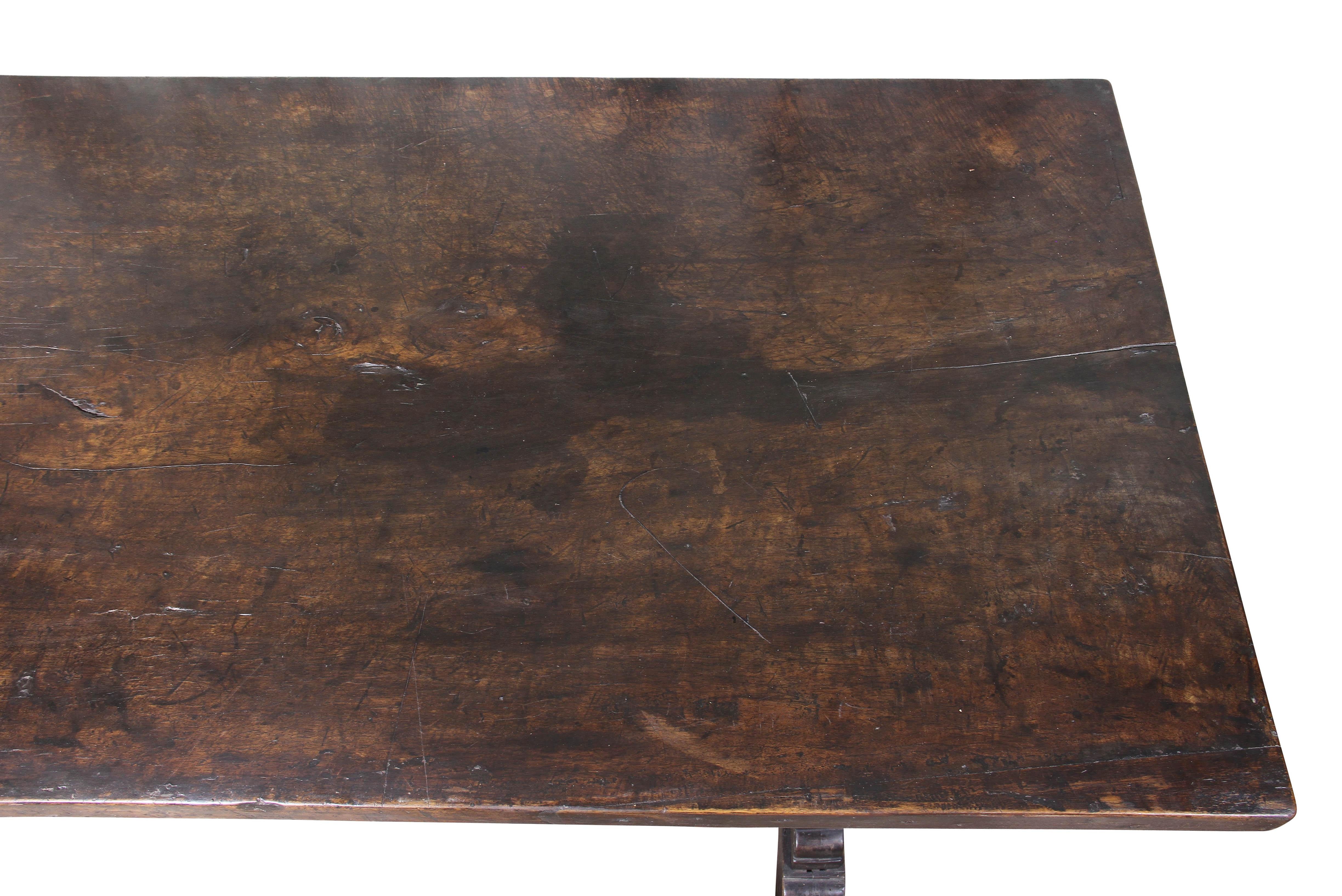 Italian Baroque Walnut Trestle Table 2