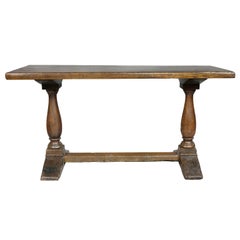 Italian Baroque Walnut Trestle Table